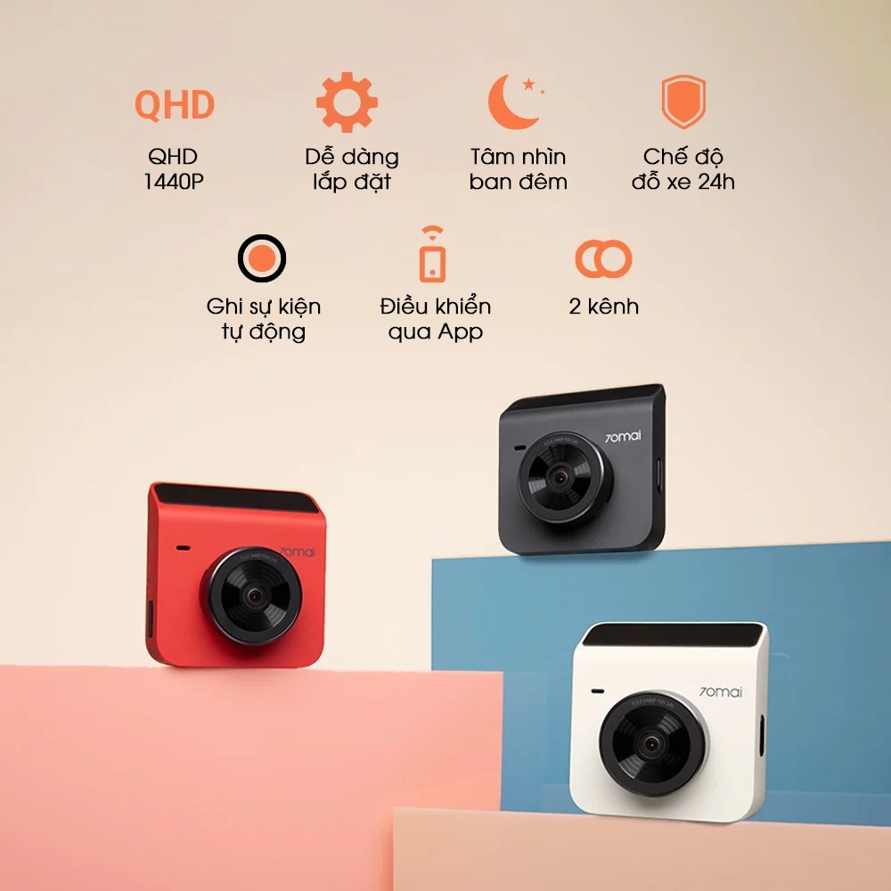 Camera hành trình ô tô 70mai Dash Cam A400&A400-1 độ phân giải 1440P