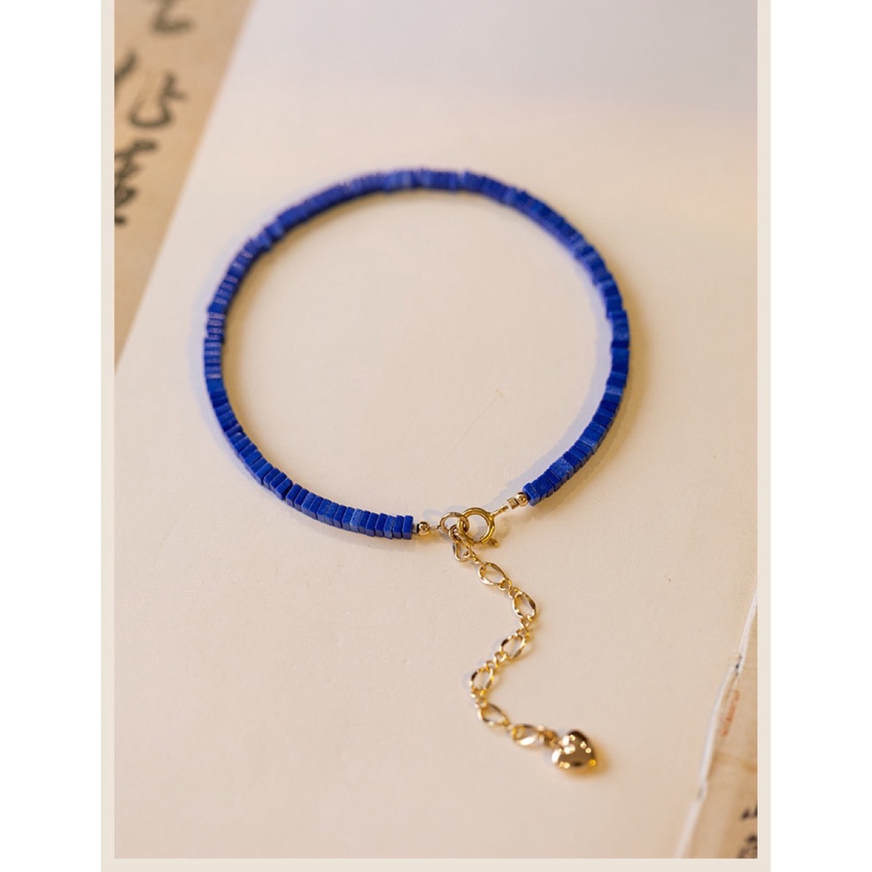 [Hàng Mới Về] Vòng Tay Chuỗi Hạt Đá Xanh Lam Phong Cách Cá Tính Thời Trang Mùa Hè Cho Nữ