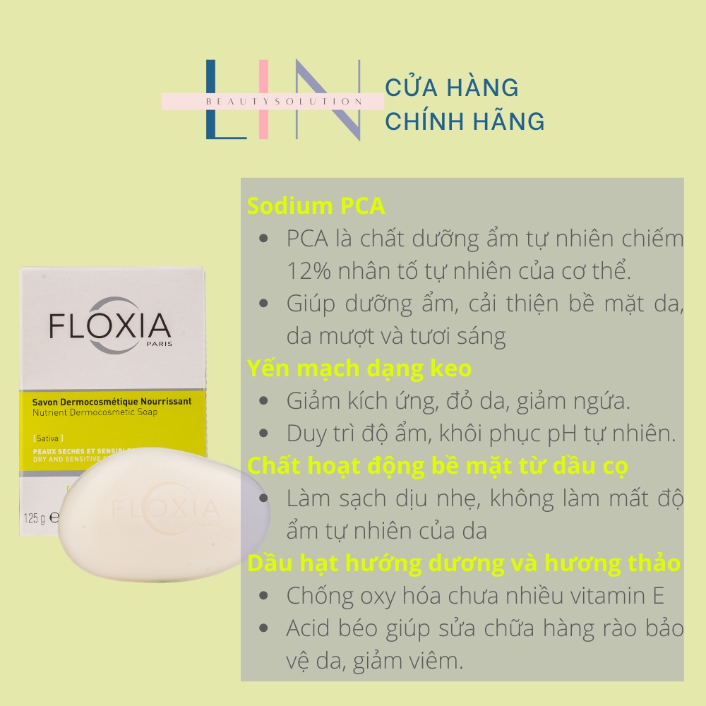 FLOXIA NUTRIENT DERMOCOSMETIC SOAP  xà phòng làm sạch cho da chàm, da khô, làm dịu, dưỡng ẩm và phục hồi da 100g