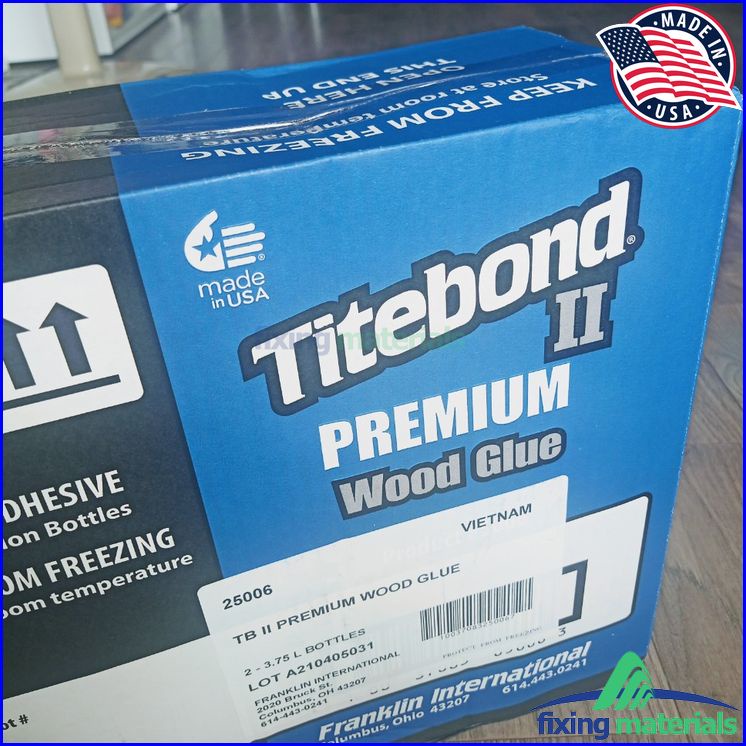 Keo dán gỗ CHÍNH HÃNG Titebond II Premium Wood Glue, Chai xanh 3.785L, Made in USA