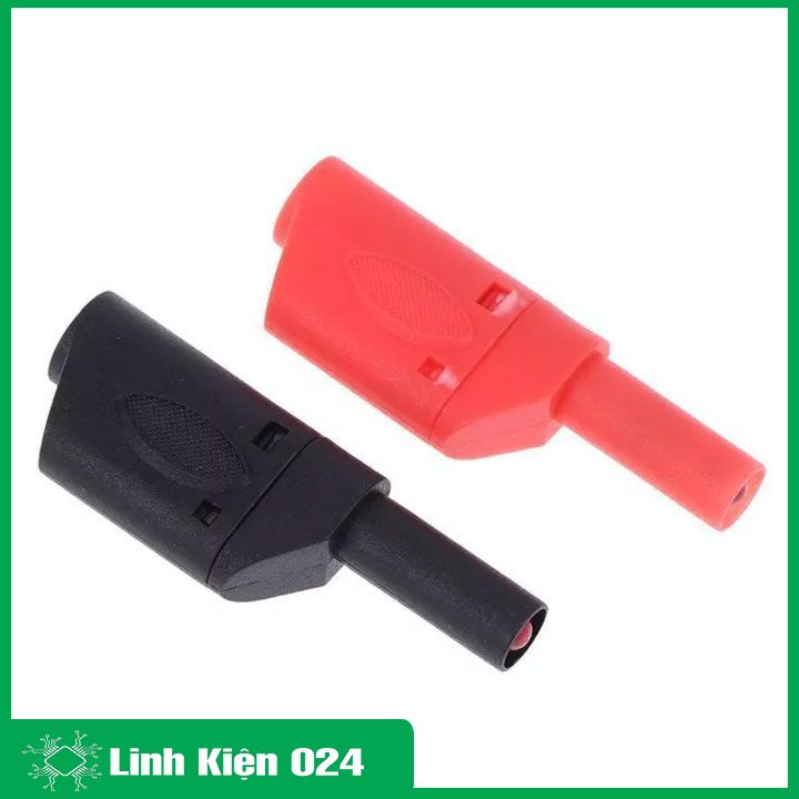 Jack nối nhanh an toàn 4mm, jack nối chịu áp 600V 32A màu đen, đỏ
