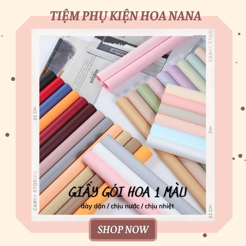 Giấy Gói Hoa ❤️2 MẶT 1 MÀU❤️ Khổ 58*58cm, Màu Đẹp Sắc Nét, Không Thấm Nước, Gói Hoa - Gói Quà