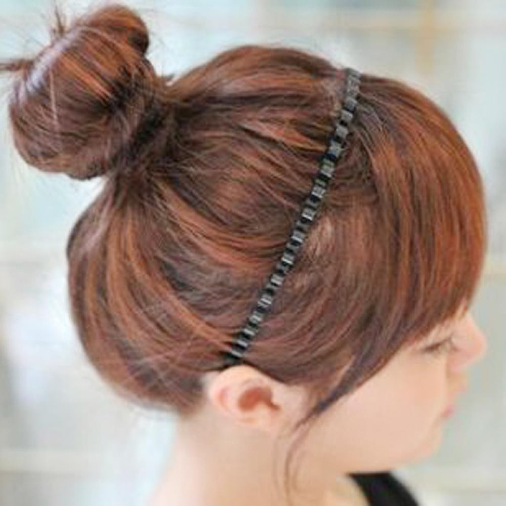 Vòng cài tóc màu đen kiểu gợn sóng mini ngắn nhỏ tạo kiểu tóc rằn ri phong cách thời trang