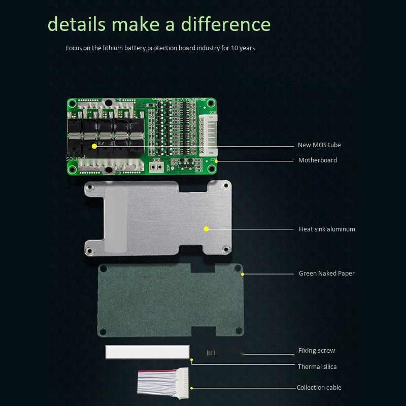 Bảng Mạch Bảo Vệ Pin Lithium 7s 24v 60a Bms