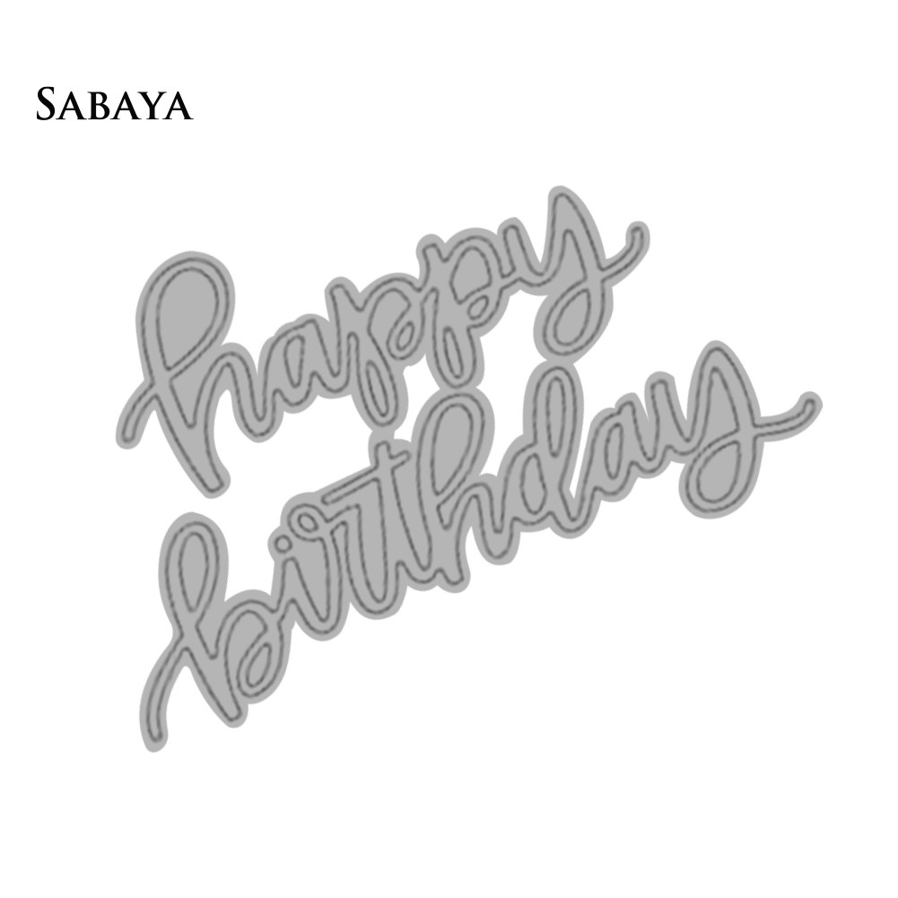 Khuôn cắt giấy bằng kim loại hình chữ Happy Birthday trang trí sổ lưu niệm