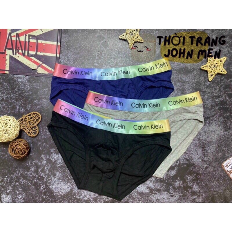 QUẦN LÓT NAM - COMBO 3 QUẦN DÁNG SỊP TAM GIÁC BRIEFS COTTON LẠNH CO GIÃN 4 CHIỀU-QTG3