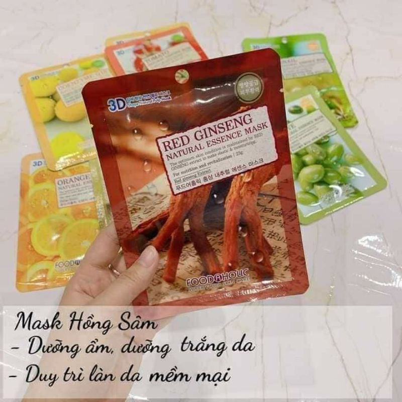 Combo 10 mặt Nạ Red Ginseng Natural Essence Mask