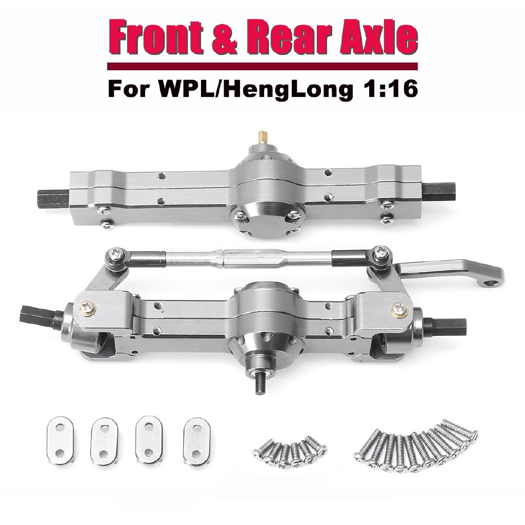 Bộ phụ kiện trục cầu xe bằng kim loại phía trước và sau dành cho xe WPL HengLong 1/16
