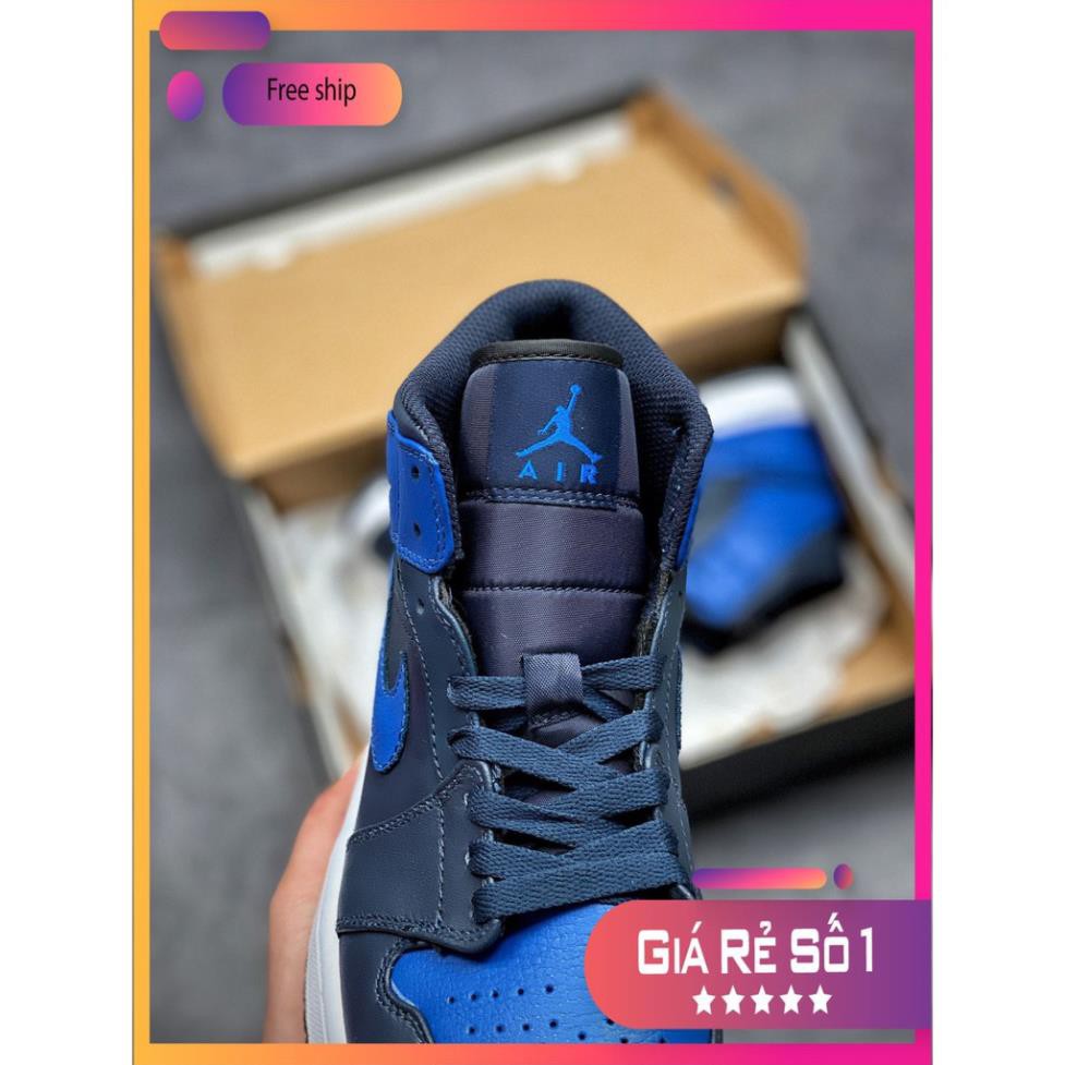 Giày thể thao Air Jordan 1 Retro Black Royal Blue cổ cao siêu đẹp cho nam và nữ