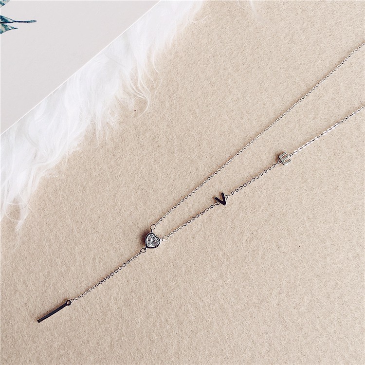 Dây Chuyền Thép Titan Mạ Vàng Hồng 18K Phong Cách Hàn Quốc Thời Trang Cho Nữ
