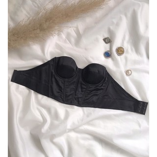 Áo corset cúp ngực đen trơn 2hand(A75)