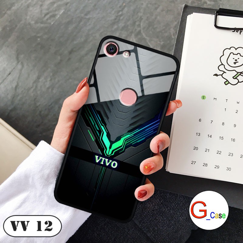 Ốp lưng Vivo V7/ Y75 - lưng kính in logo hãng điện thoại