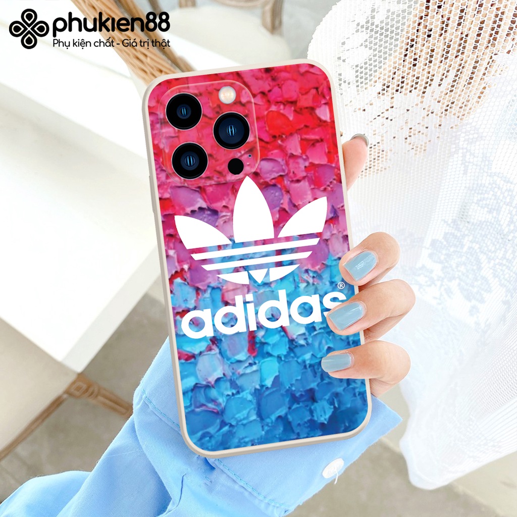 Ốp lưng ip Adi bóng cạnh vuông 6/6plus/6s/6splus/7/7plus/8/8plus/x/xr/xs/11/12/13/pro/max/plus/promax