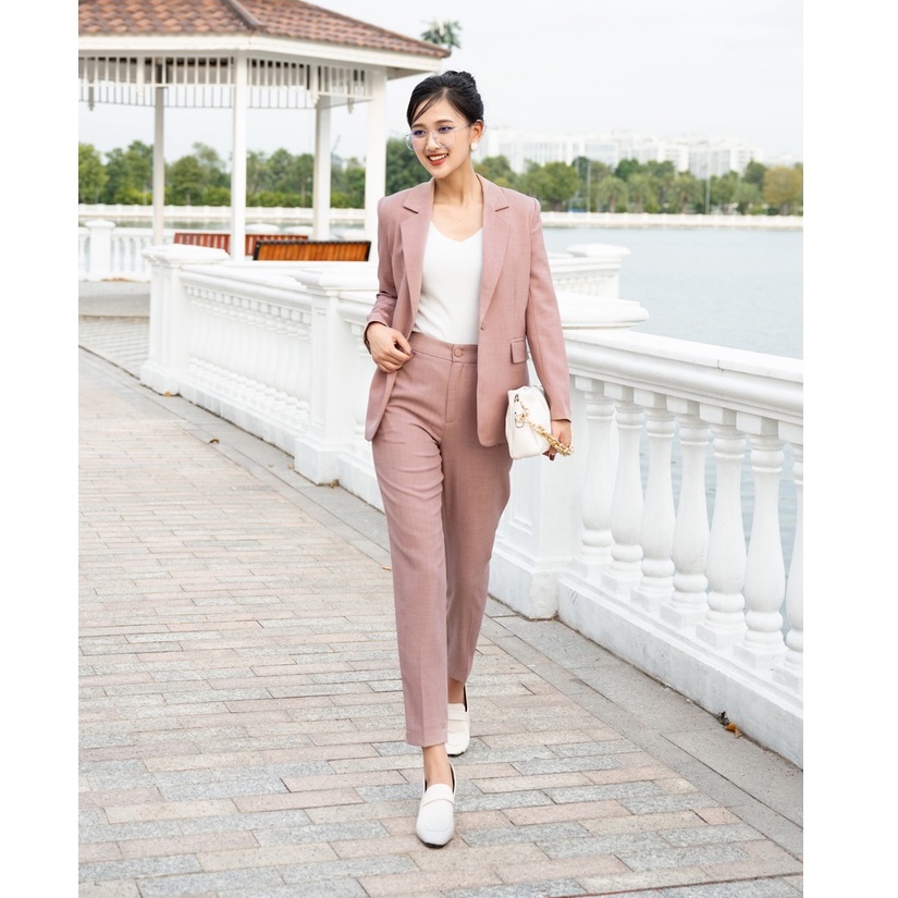 Sét áo vest cổ K một cúc trước 04