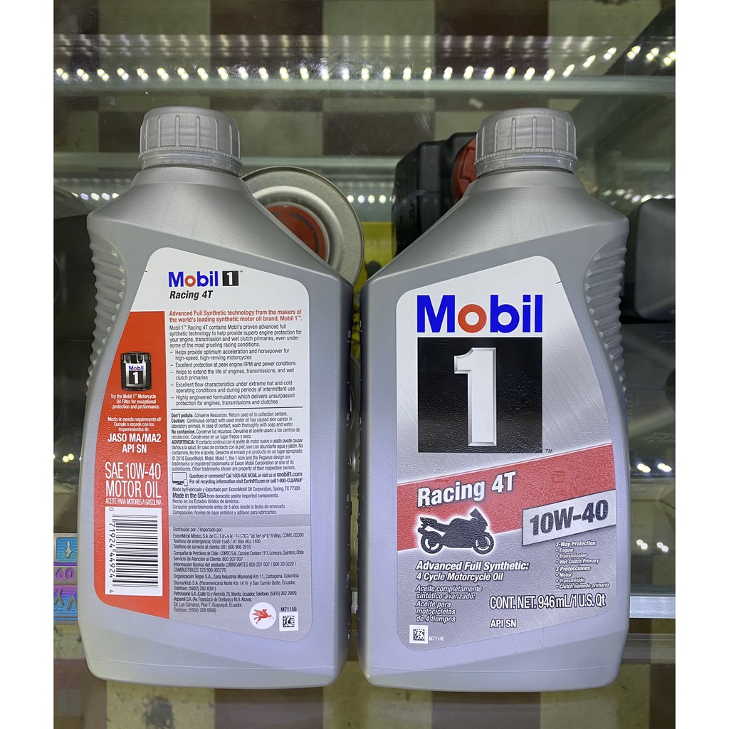 [SALE] NHỚT MOBIL 1 RACING, 10W40, JASO MA2, 100% TỔNG HỢP