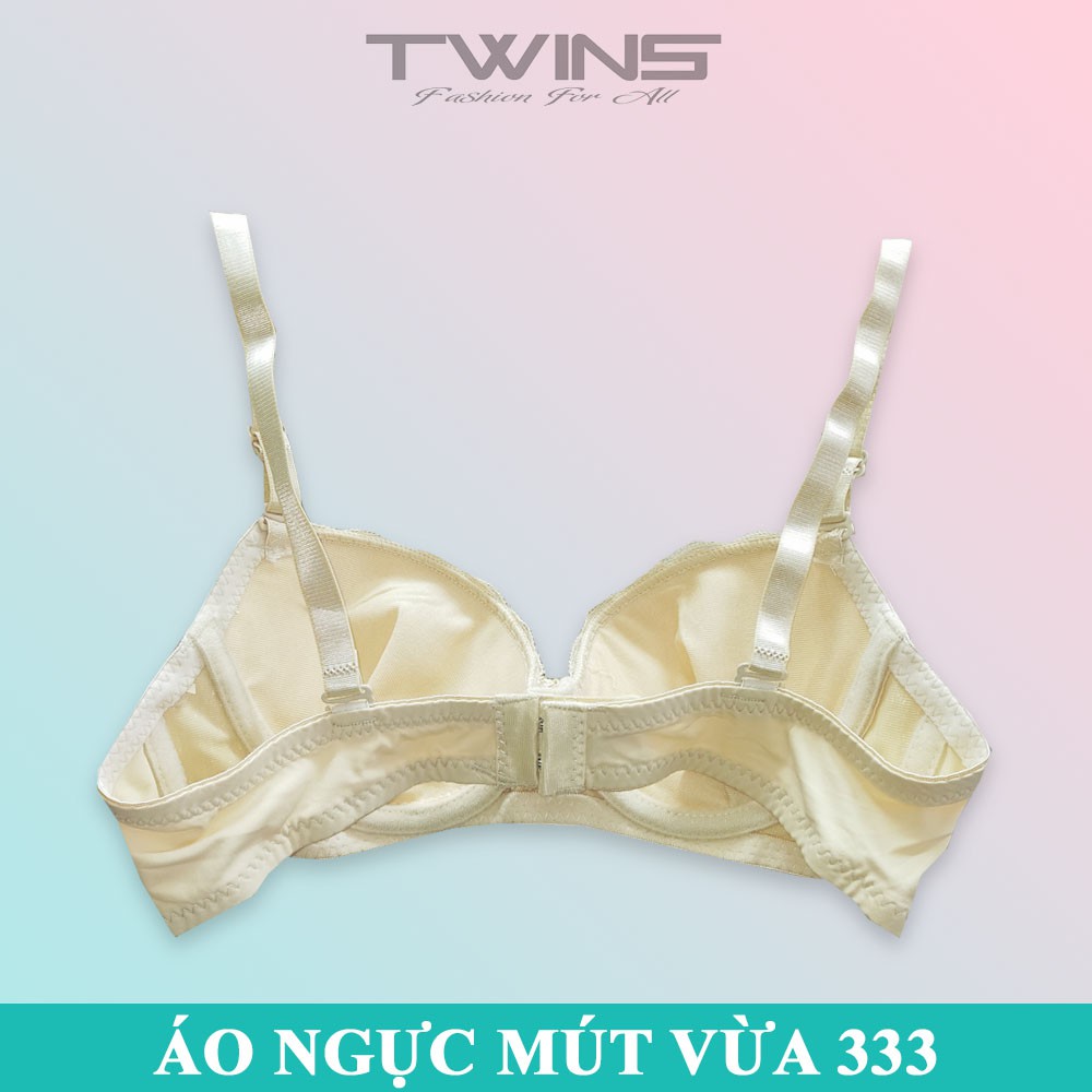 Áo ngực nữ có gọng nâng ngực tạo khe SD333 trơn phối viền ren mút vừa cúp xéo size 32-34-36