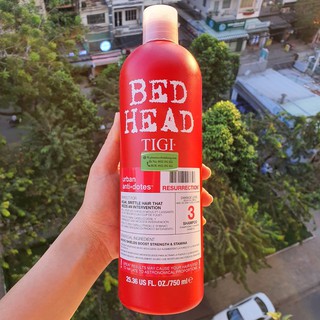 Cặp dầu gội xả tigi bed head màu đỏ 750ml phục hồi tóc hư tổn khô sơ, siêu mềm mượt tóc