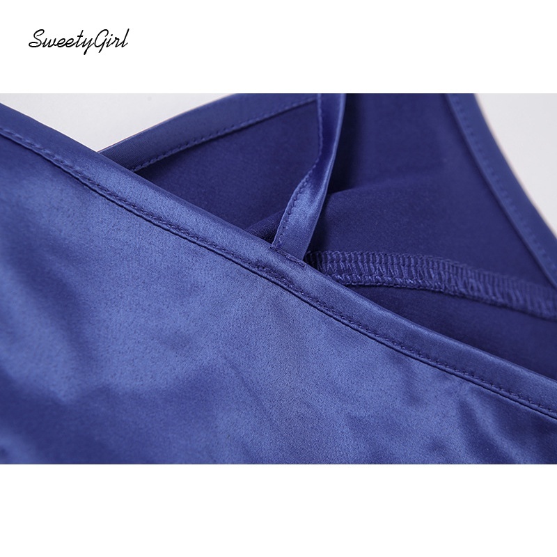 Áo hai dây cổ chữ V hở lưng phối ren màu trơn thời trang cho nữ