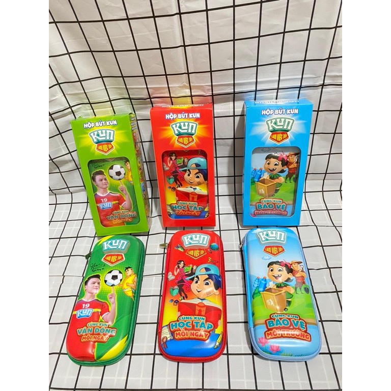 Hộp bút Kun bọc vải hình 3D có đèn phát sáng - kèm ảnh thật shop chụp
