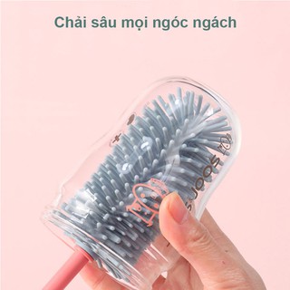  Bộ dụng cụ cọ bình sữa Silicon cao cấp 2 món