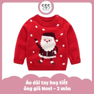Áo dài tay hoạ tiết ông già Noel - 2 màu