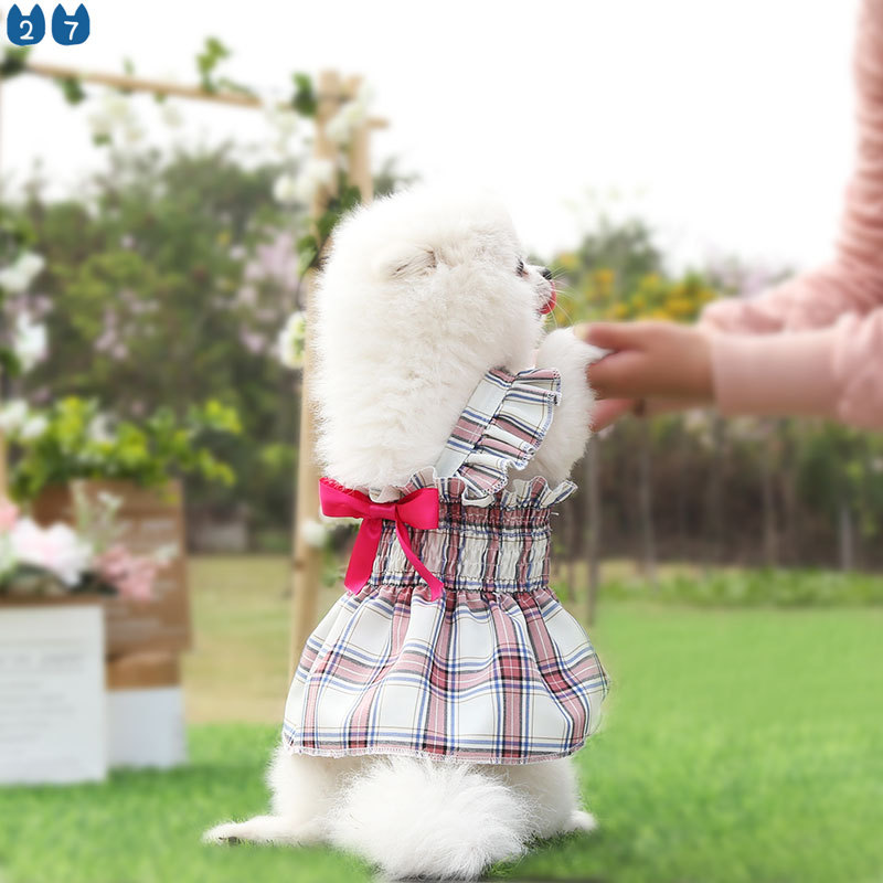 Đầm Họa Tiết Caro Dễ Thương Vừa Vặn Cho Thú Cưng 27