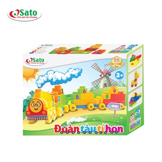 Đồ Chơi Xếp Hình Đoàn Tàu Tí Hon SATO Cho Bé Tư Duy Sáng Tạo Vừa Chơi Vừa Học