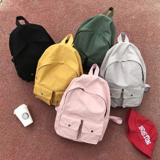 [ORDER+ẢNH THẬT] Balo canvas ulzzang 2 túi trước siêu hot cute