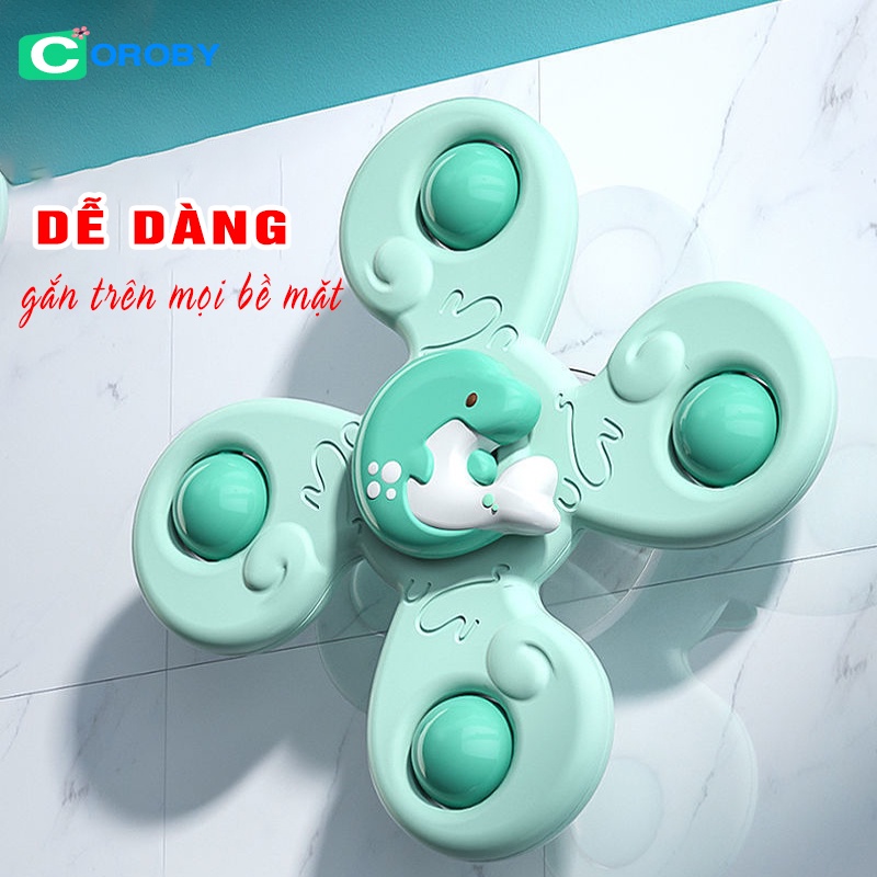 Đồ chơi con quay hình động vật spinner vui nhộn nhiều mầu sắc âm thanh vui nhộn cho bé tập ăn