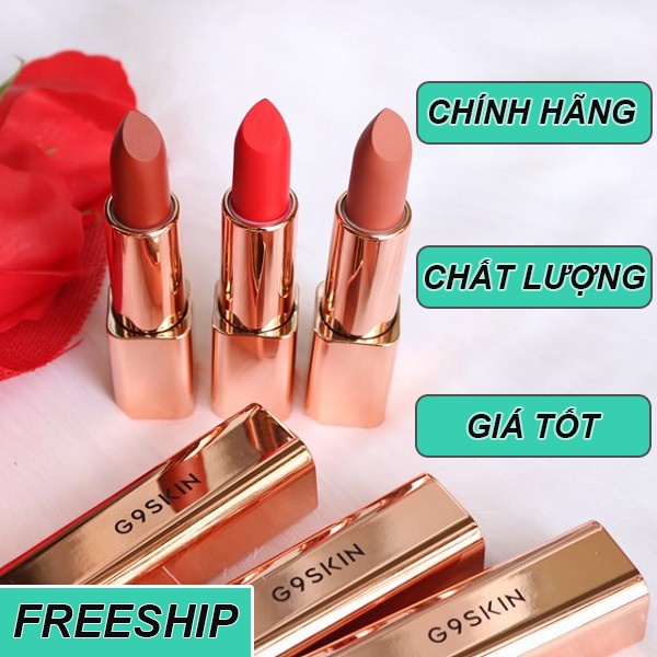 Son môi Hàn Quốc - Son Cao Cấp G9Skin First V-Fit Lipstick vỏ vàng