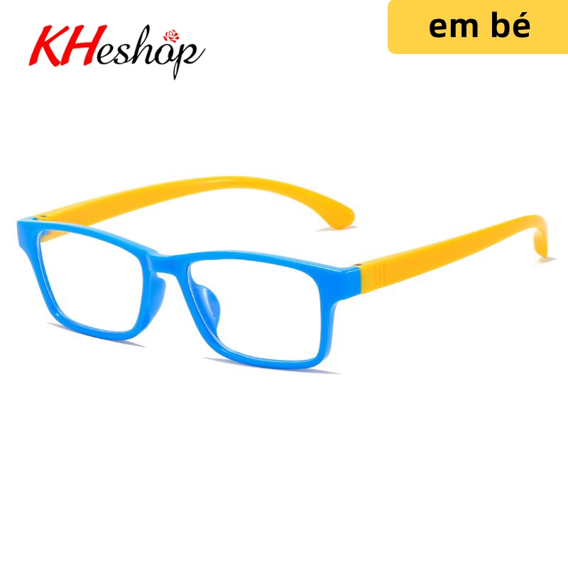 Kính Silicone cho BÉ- có thể thay trong cận form vuông cá tính mạnh mẽ 5 màu thời trang con trai con gái mã Y8902