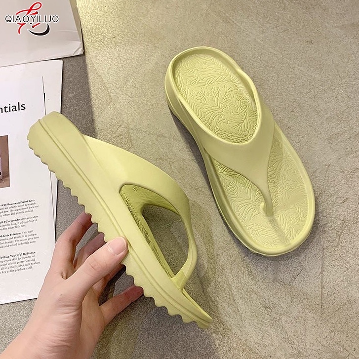 Dép xỏ ngón QIAOYILUO đế dày đơn giản thời trang Hàn Quốc cho nữ
