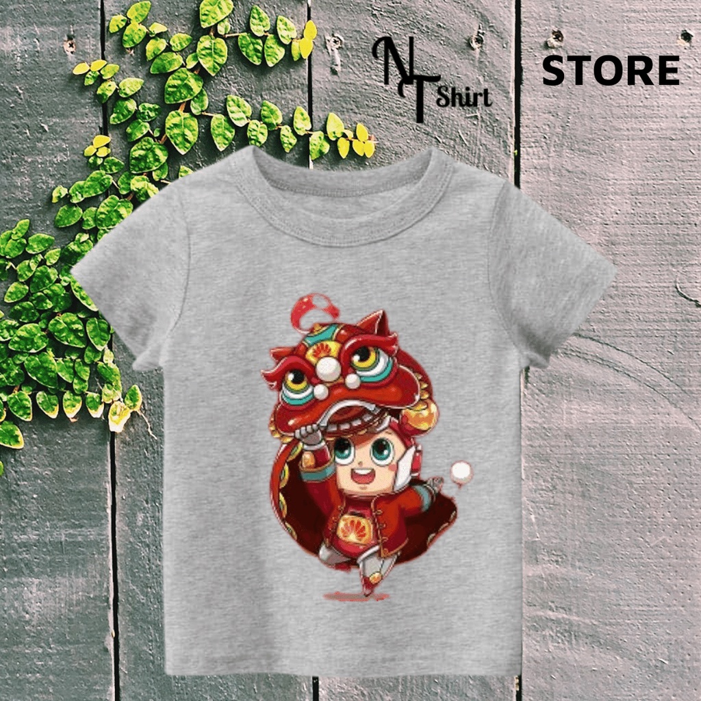 Áo thun cho bé in hình Tết Xuân 2023, Áo cotton mặc mát thoải mái, hình in PET chất lượng NTShirt 08