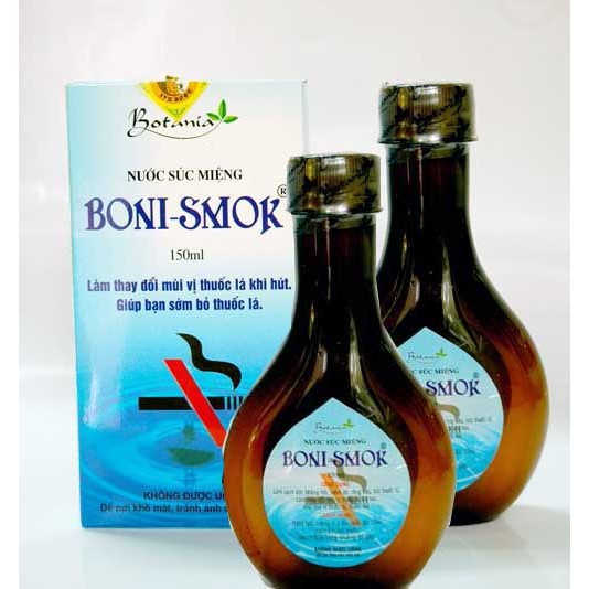 Boni-smok- Nước súc miệng cai thuốc lá giúp làm sạch miệng, chống hôi miệng, phòng viêm lợi, ngừa sâu răng