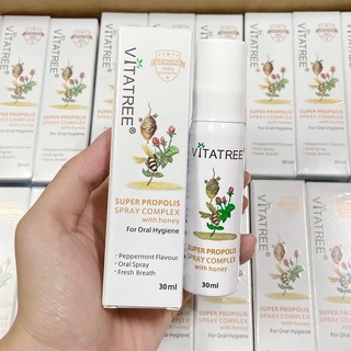 Xịt keo ong Vitatree 30ml, Vitatree Super Propolis Spray complex with Honey, Úc
