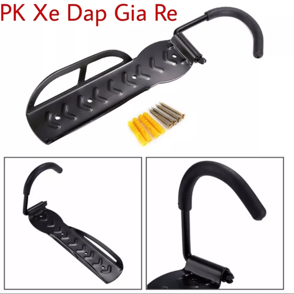 Giá treo xe đạp lên tường 1 móc loại 1, Mốc treo dọc xe đạp lên tường chắc chắn - PK Xe Dap Gia Re