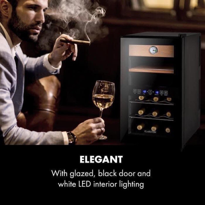Tủ bảo quản cigar và rượu vang cao cấp klarstein 48 lít