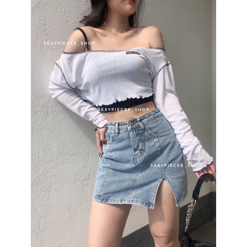 [ẢNH THẬT 100%-CÓ SẴN] Chân váy jean có quần trong