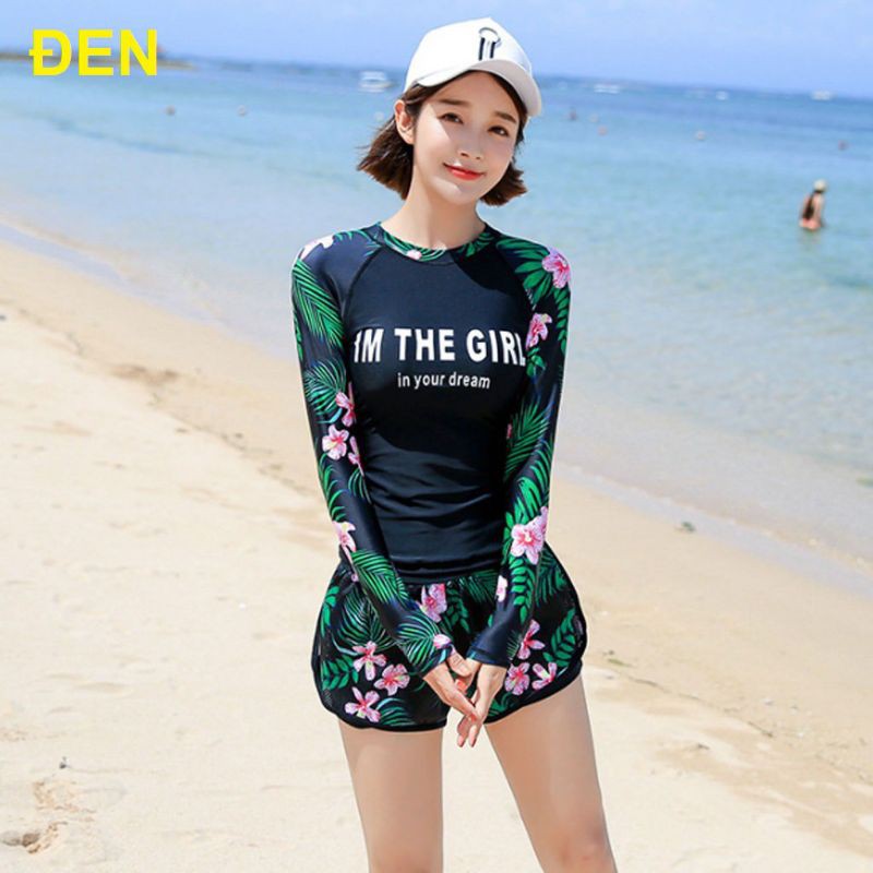 Đồ bơi, áo tắm dài tay họa tiết xinh xắn-bộ bơi nữ-bikini | BigBuy360 - bigbuy360.vn