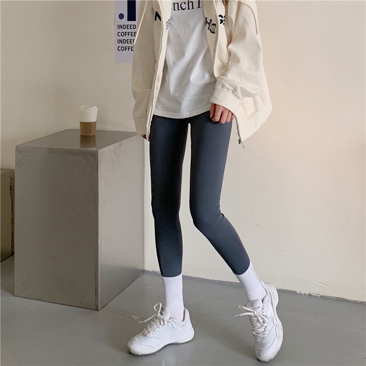 Xiaozhainv Quần legging tập yoga màu đen lưng cao ôm dáng thời trang dành cho nữ | BigBuy360 - bigbuy360.vn