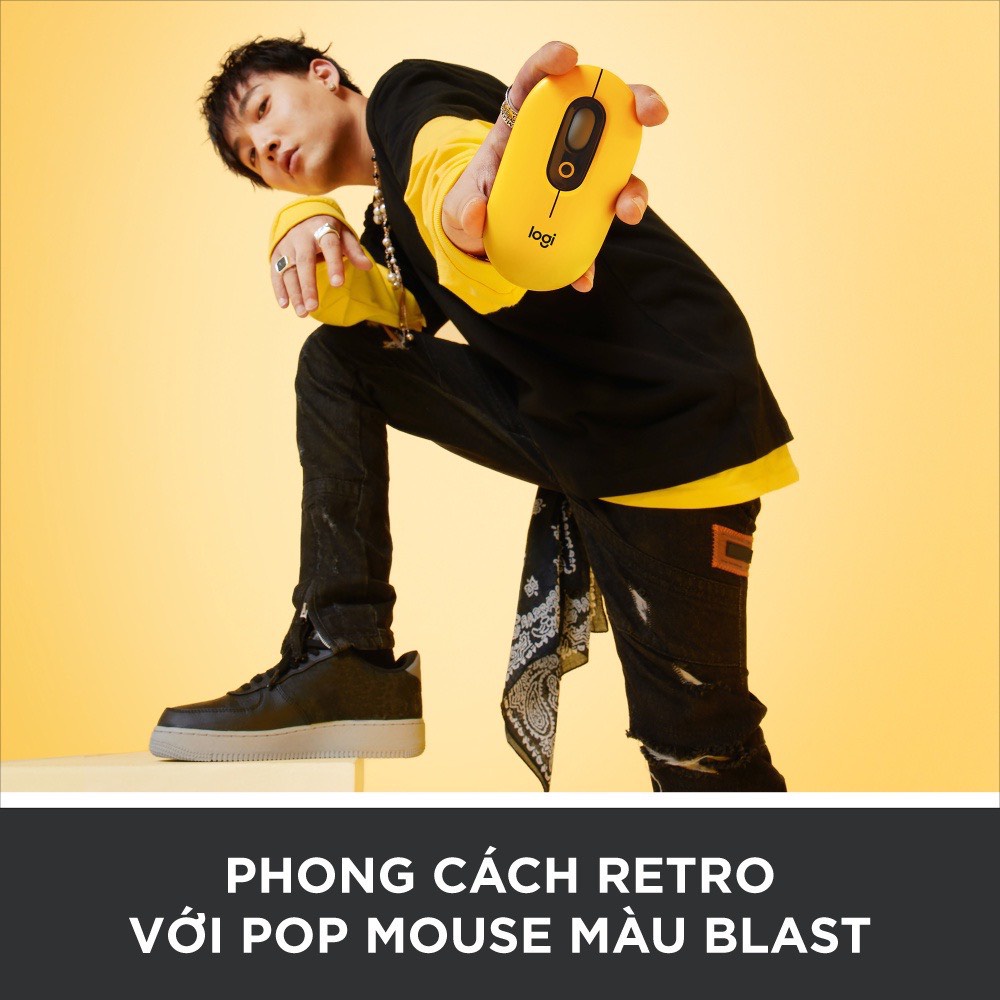Chuột không dây bluetooth Logitech POP Mouse - Emoji tùy chỉnh, SilentTouch giảm ồn, Cuộn chính xác - MEI STORE
