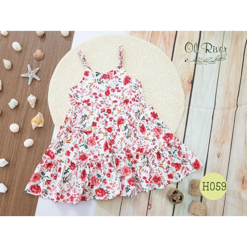 Váy đầm 2 dây dáng xòe chuẩn hãng Oli river