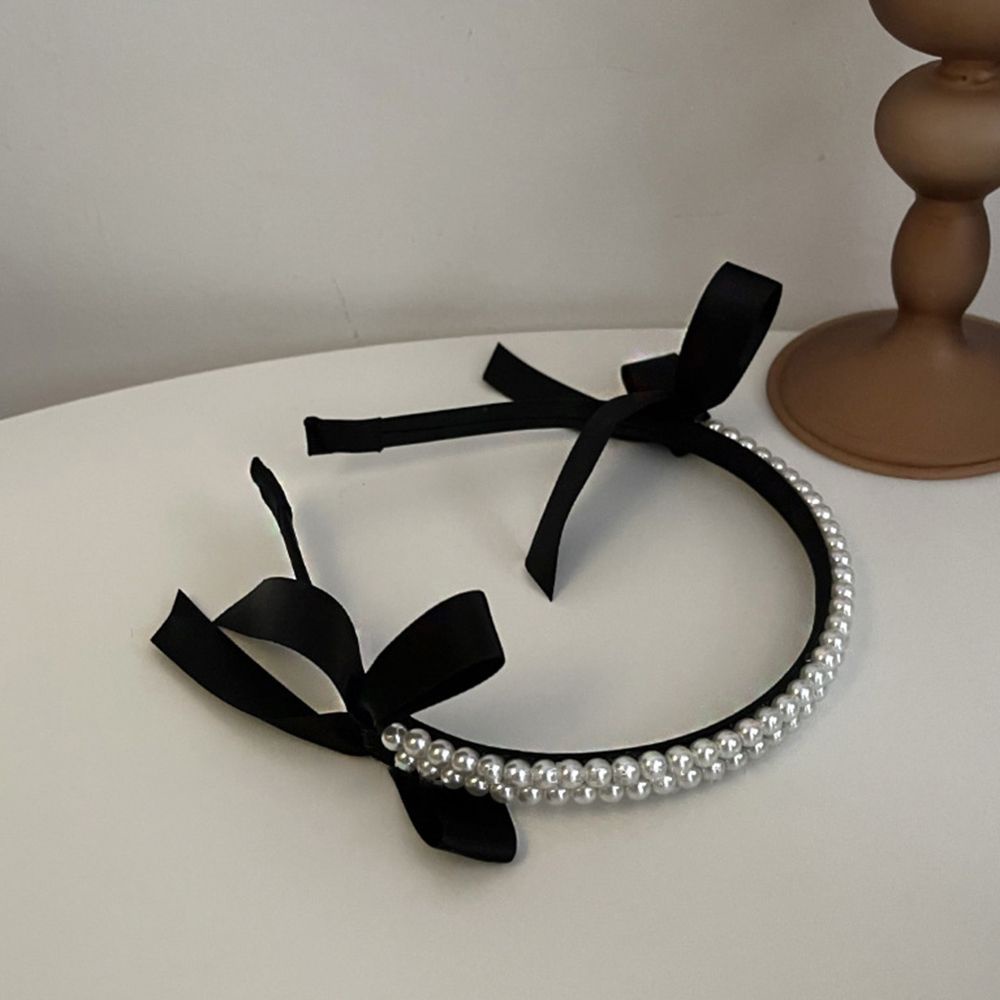 Băng đô nơ đính ngọc trai giả phong cách Hàn Quốc sang trọng cho nữ