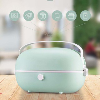 Hộp cơm cắm điện hâm nóng văn phòng giữ nhiệt ruột inox cao cấp 2 ngăn t48