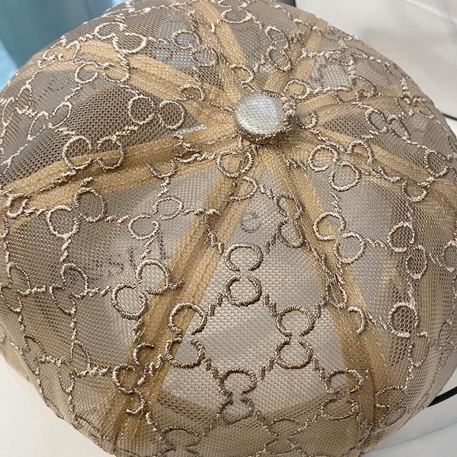 Nón beret phối lưới hình bát giác thoáng khí chống nắng dễ phối đồ phong cách Hàn Quốc thời trang mùa hè