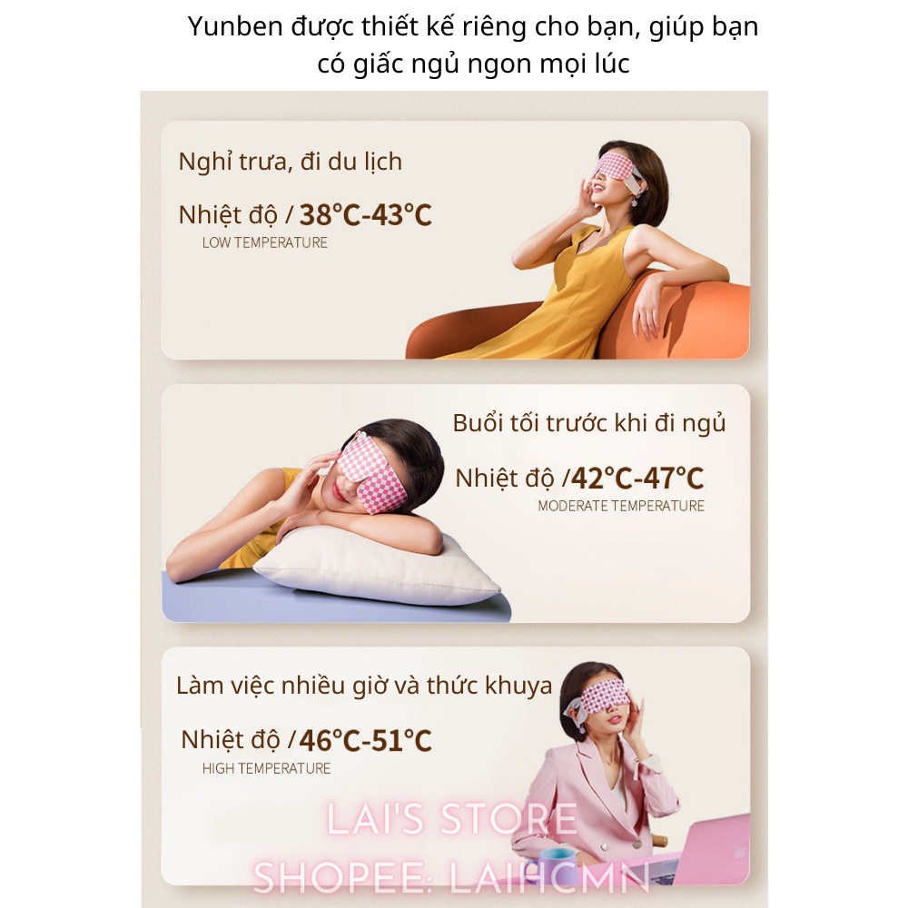 Mặt Nạ Mắt Nóng Yunben Giúp Thư Giãn, Giảm Mệt Mỏi, Căng Thẳng, Giúp Ngủ Ngon, Lưu Thông Máu, Mờ Quầng Thâm Mắt - LAIHCM