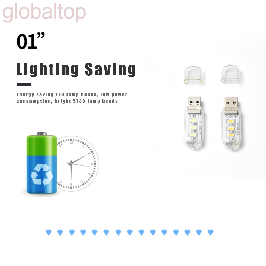 Đèn led 3 bóng 3000k 7000k cổng USB tiện lợi