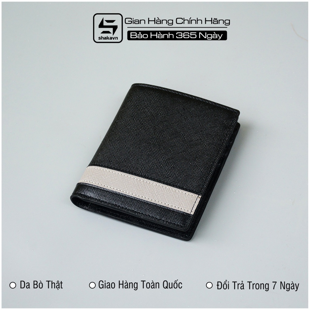 Ví nam cao cấp cầm tay nhiều ngăn da bò thật Shakavn SVB309D