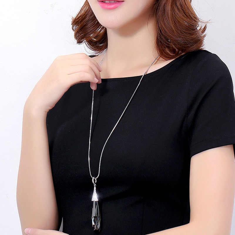 Thời Trang Vòng cổ Hợp Kim Đính Đá Nhiều Màu Sắc