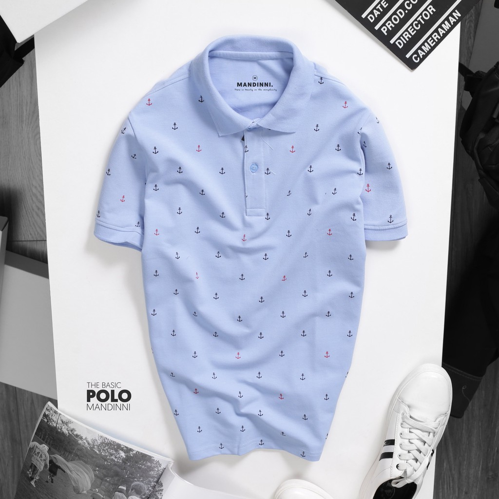 Áo thun polo in họa tiết Mỏ neo - Mandinni